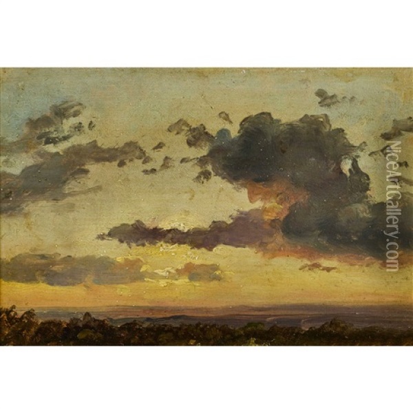 Landschaft Mit Wolkenstudie Oil Painting - Johan Christian Dahl