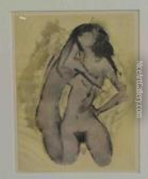 Umschlungenes Paar Oil Painting - Otto Mueller
