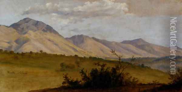 A View Of Monte Serone And Monte Ernici Oil Painting - Florian Grospietsch