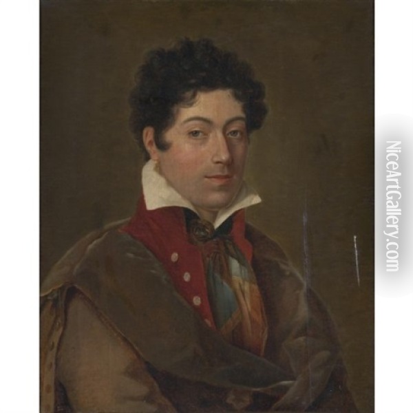 Portrait Of A Young Man Oil Painting - Jean Baptiste Joseph Wicar