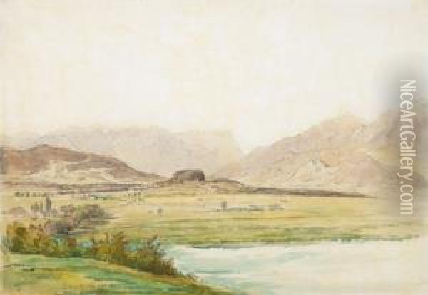 Panorama Dei Dintorni Di Salisburgo Oil Painting - Thomas Ender