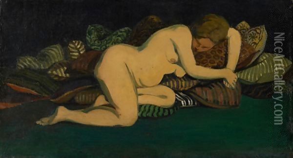Woman On Pillows, 1897 Oil Painting - Felix Edouard Vallotton