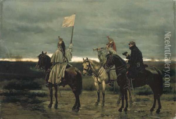 La Treve Du 28 Janvier 1871 Oil Painting - Jean Baptiste Edouard Detaille