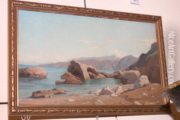 Marina A Capri Oil Painting - Gustave David