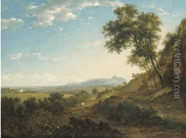 Distant View Of Edinburgh From The South-west Oil Painting - Patrick, Peter Nasmyth