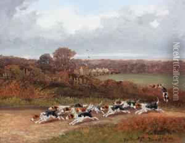'ashow Church, Stoneleigh'; 'the Road Tobaggington' Oil Painting - Sylvester Martin