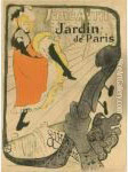 Jane Avril (d. 345; A. 12; W. P6; Adr. 11) Oil Painting - Henri De Toulouse-Lautrec