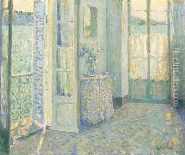 La chambre bleue, Villefranche-sur-Mer Oil Painting - Henri Eugene Augustin Le Sidaner