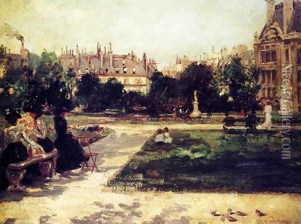 Park Scene Oil Painting - Theodore Robinson