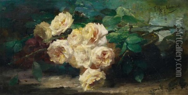 Rosen Oil Painting - Frans Mortelmans