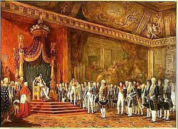 Napoleon 1769-1821 Receiving the Delegation from the Roman Senate Oil Painting - Innocent Louis Goubaud