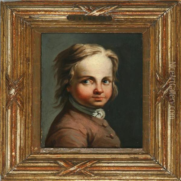A Boy Oil Painting - Balthasar Denner