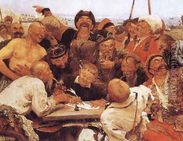 The Reply of the Zaporozhian Cossacks to Sultan of Turkey Oil Painting - Ilya Efimovich Efimovich Repin