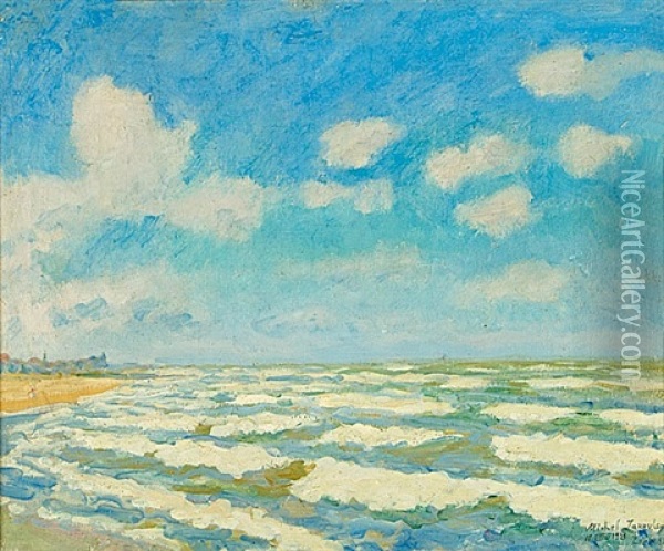 Belgische Meereskuste Bei Zoute Oil Painting - Mikhail Nikolaevich Yakovlev