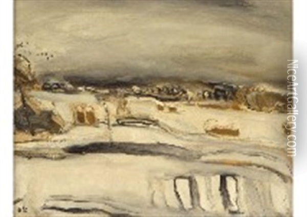 Snowscape Oil Painting - Kenzo Noguchi
