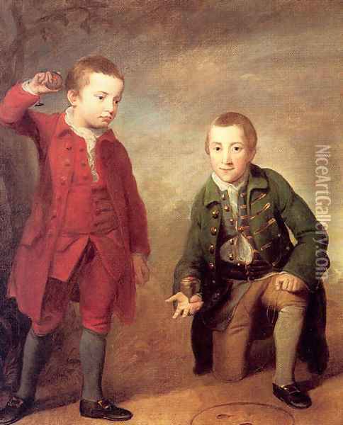 Charles and John Vaugh 1785-88 Oil Painting - Robert Edge Pine