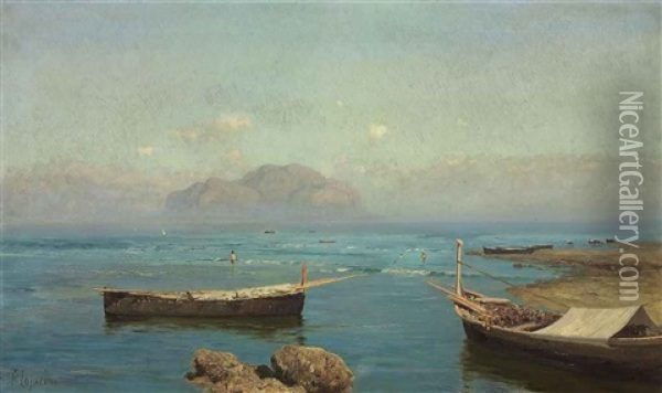 Monte Pellegrino, Palermo, Sicily Oil Painting - Francesco (Luigi) Lojacono