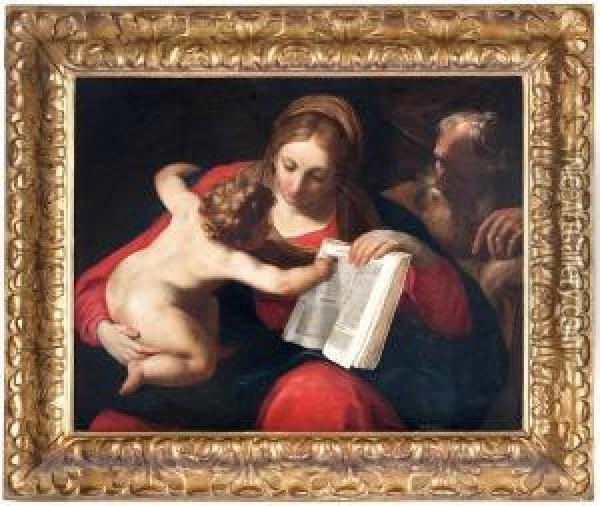Sacra Famiglia Oil Painting - Giovanni Andrea Sirani