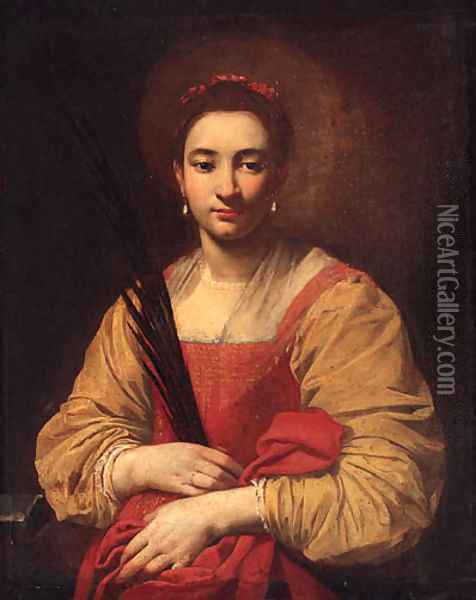 A female martyr saint Saint Catherine of Alexandria Oil Painting - Francesco Guarino