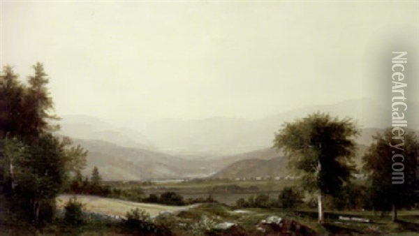 View Of The Intervale From Fryeburg, Maine Oil Painting - Harrison Bird Brown