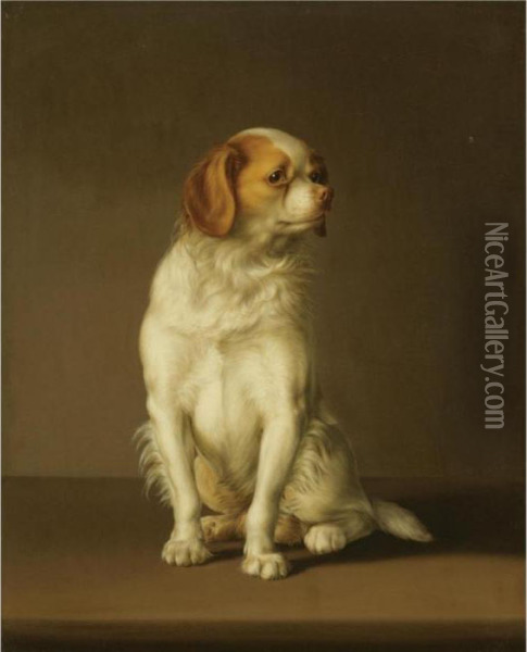 Portrait Of A King Charles Spaniel Oil Painting - Louis Leopold Boilly