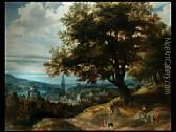 Landschaft Mit Stadtansicht Oil Painting - Daniel van Heil