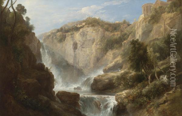 View Of Tivoli Oil Painting - Pierre-Athanase Chauvin