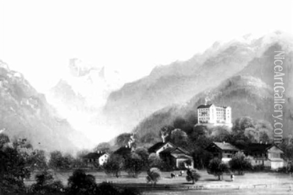 Jungfrau Oil Painting - Hubert Sattler