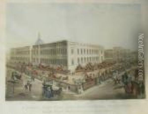 A North East View Of The New General Post Office Oil Painting - James Pollard
