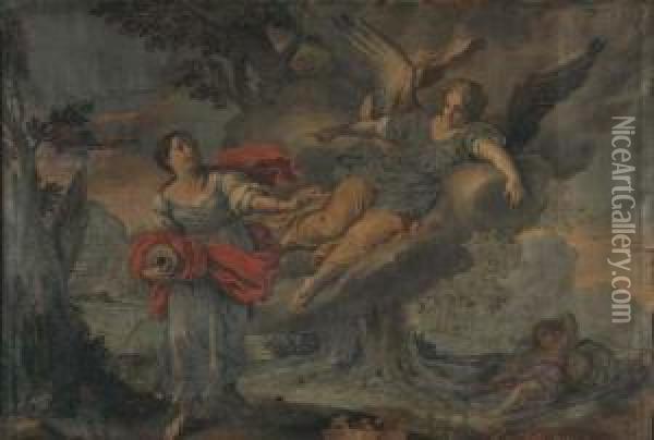 Agar E L'angelo Oil Painting - Giovanni Paolo Schor
