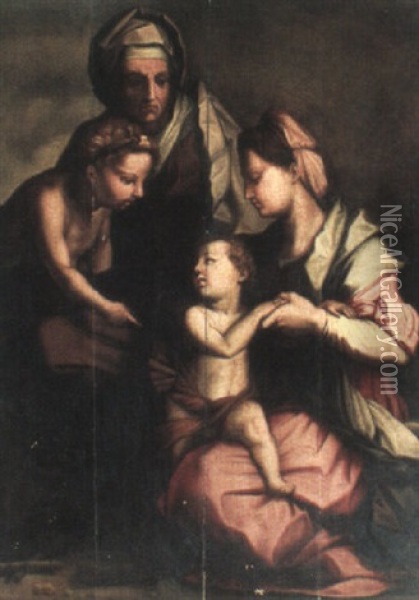 The Medici Holy Family Oil Painting - Andrea Del Sarto