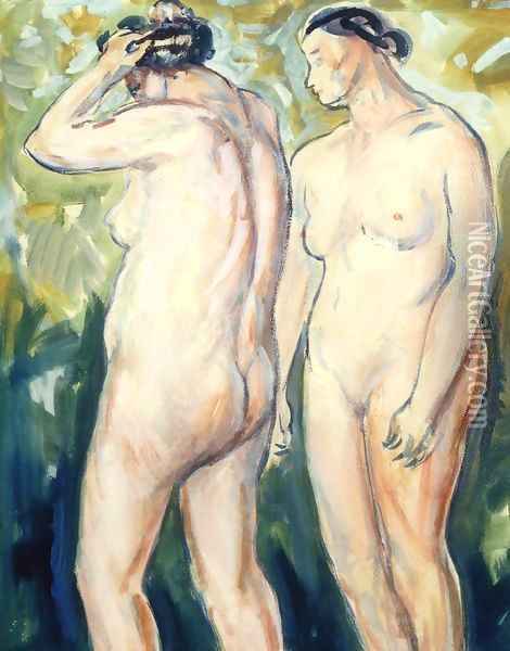 Two Figures 1927-1928 Oil Painting - Alfred Henry Maurer
