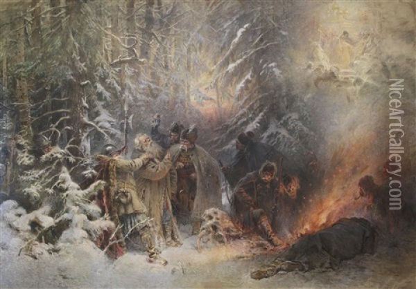 Ivan Susanin Oil Painting - Konstantin Egorovich Makovsky