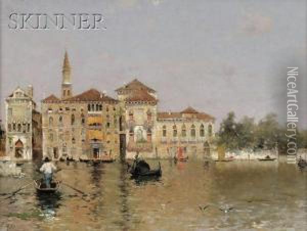 Venetian Canal View Oil Painting - Martin Rico y Ortega