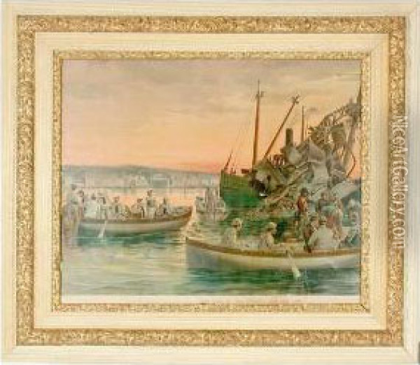 Lithograph, The Last Marine Oil Painting - Herman Wendleborg Hansen