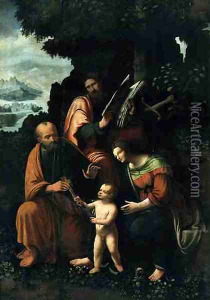 The Virgin and Child with St. Peter and Paul Oil Painting - Gian Giacomo Caprotti