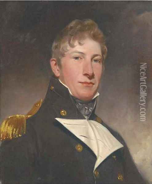 Portrait of a naval officer Oil Painting - Sir William Beechey