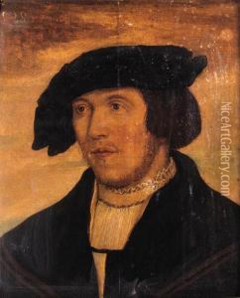 Portrait Of A Young Bearded Man Oil Painting - Hans Holbein the Younger