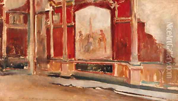 Studio per La Casa di Livia, Roma Oil Painting - Luigi Bazzani