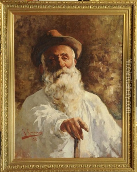 Homme A La Canne Oil Painting - Francisco Gimeno Arasa