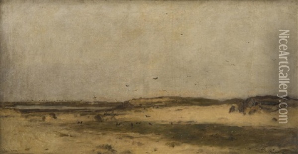 Sand Dunes In Holland Oil Painting - Eugen Jettel