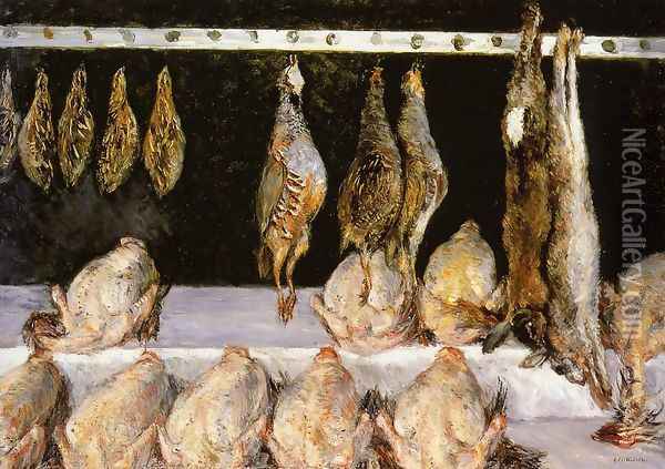 Display Of Chickens And Game Birds Oil Painting - Gustave Caillebotte