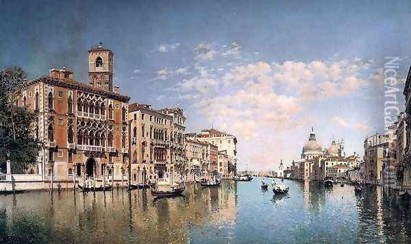 The Grand Canal Looking Towards Santa Maria Della Salute Oil Painting - Federico del Campo