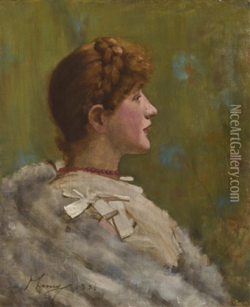 Girl In A Fur Wrap Oil Painting - John Lavery