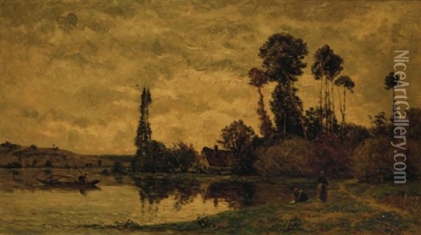 Automne A Tournedos-sur-seine Oil Painting - Hippolyte Camille Delpy