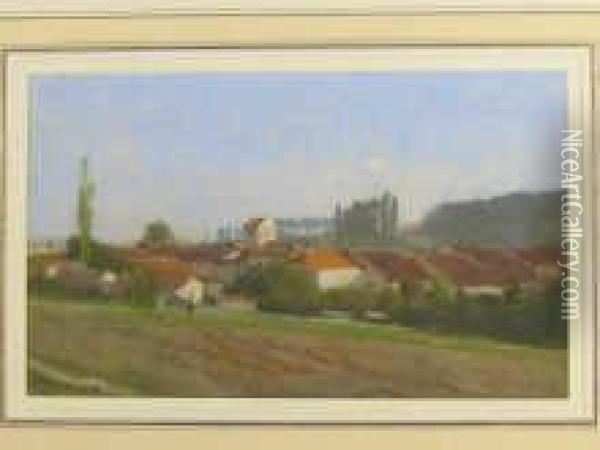Village Scene Oil Painting - Rodolphe Piguet