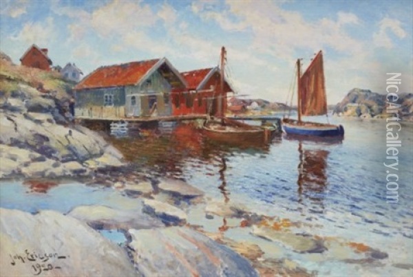 Fiskebodar Oil Painting - Johan Ericson