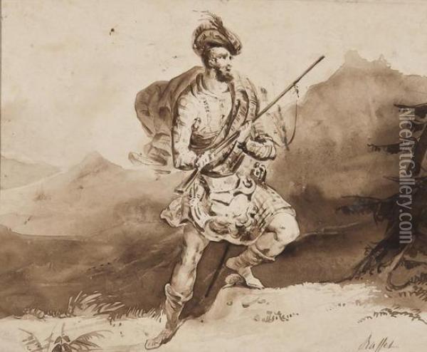 Highland Soldier Oil Painting - Auguste Raffet