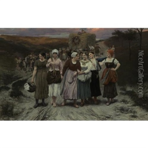The Harvest Festival Oil Painting - Alfred Seifert