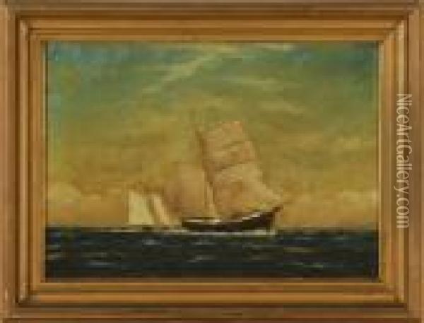 Ships Off The Coast Oil Painting - William Pierce Stubbs